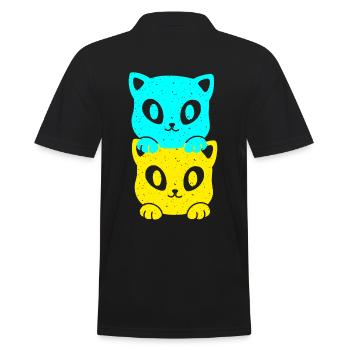 Ukraine Cats Cat Kittens Pets - Men's Polo Shirt - black - Back - Kai (181cm)