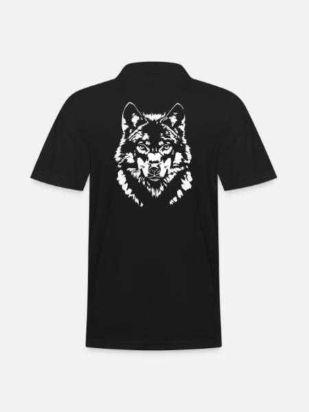 Wolf Portrait Wild Animals Wild Animals Wolves Wilsigns - Men's Polo Shirt - black
