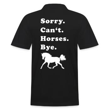 Sorry Can’t Horses Bye cheval cheval cadeau - Polo Homme - noir - Dos - Kai (181cm)