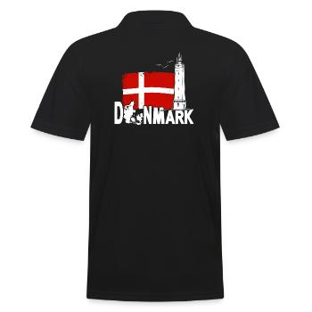 Denmark Blavand Fyr Lighthouse Holiday - Men's Polo Shirt - black - Back - Kai (181cm)