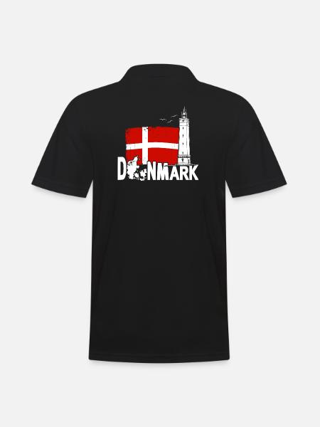 Denmark Blavand Fyr Lighthouse Holiday - Men's Polo Shirt - black