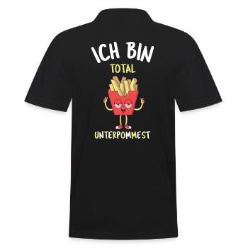 Ich bin total unterpommest - Männer Poloshirt - Schwarz - Hinten - Kai (181cm)