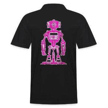 Robot pink girl - Men's Polo Shirt - black - Back - Kai (181cm)