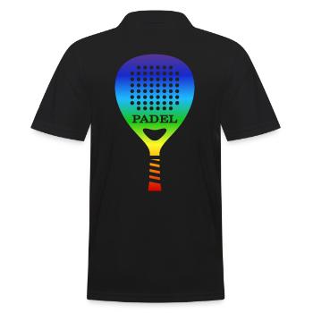 Padel PADELTENNIS-rainbow padelspieler - Männer Poloshirt - Schwarz - Hinten - Kai (181cm)