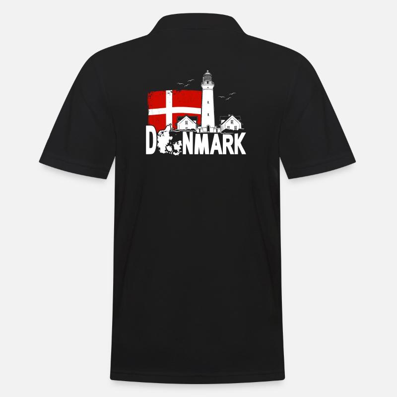 Dänemark Hirtshals Leuchtturm Urlaub - Männer Poloshirt - Schwarz