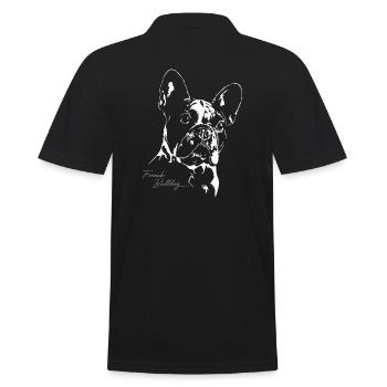 FRENCH BULLDOG Portrait Wilsigns Frenchie Hunde - Männer Poloshirt - Schwarz - Hinten - Kai (181cm)