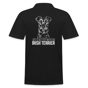 IRISH TERRIER La vie est meilleure Le cadeau de Wilsign - Polo Homme - noir - Dos - Kai (181cm)
