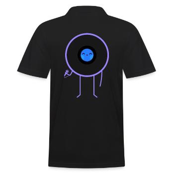 Pop Vinyl Disk Musik - Männer Poloshirt - Schwarz - Hinten - Kai (181cm)
