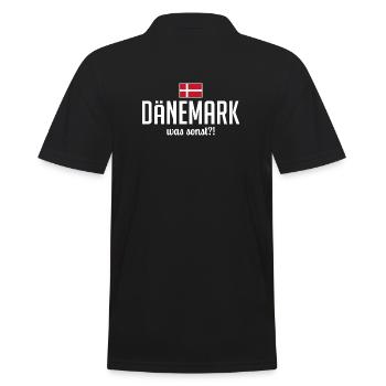 Dänemark was sonst Spruch Urlaubsland Urlaub - Männer Poloshirt - Schwarz - Hinten - Kai (181cm)
