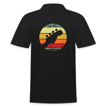 Bass Player - ebass - Bassgitarre - Männer Poloshirt - Schwarz - Hinten - Kai (181cm)