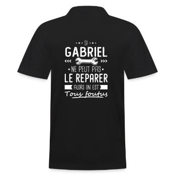 Gabriel ne peut pas le réparer cadeau gabriel - Polo Homme - noir - Dos - Kai (181cm)