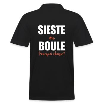 Humour Homme sieste et boule pétanque - Polo Homme - noir - Dos - Kai (181cm)