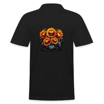 Tournesols monstres effrayants - Joyeux Halloween - Polo Homme - noir - Dos - Kai (181cm)