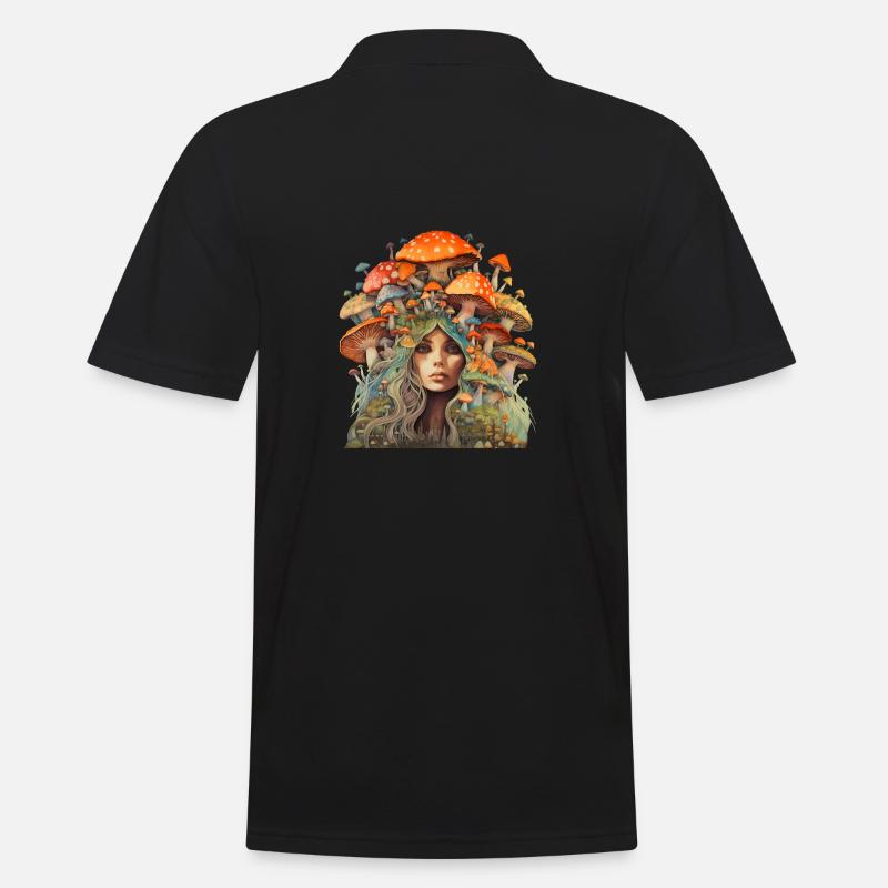 Mutter der Fliegenpilze - Mutter Erde - Männer Poloshirt - Schwarz