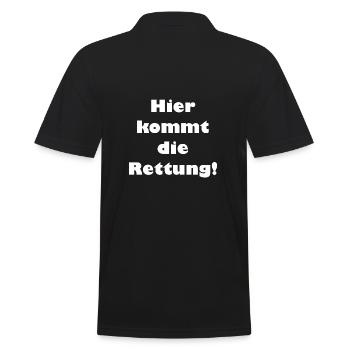 Hier kommt die Rettung - Männer Poloshirt - Schwarz - Hinten - Kai (181cm)