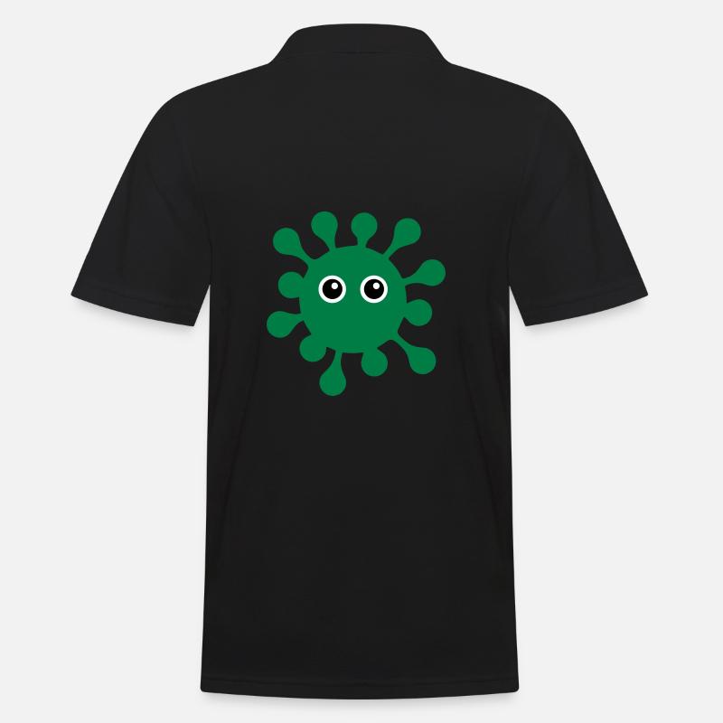 ★ Couleurs de conception modifiables ★ Virus aux yeux écarquillés - Polo Homme - noir
