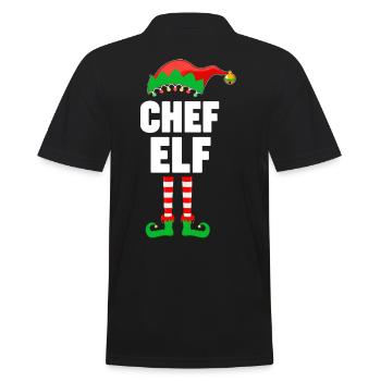 Weinachten Weihnachtself Chef Elf Elfen - Männer Poloshirt - Schwarz - Hinten - Kai (181cm)