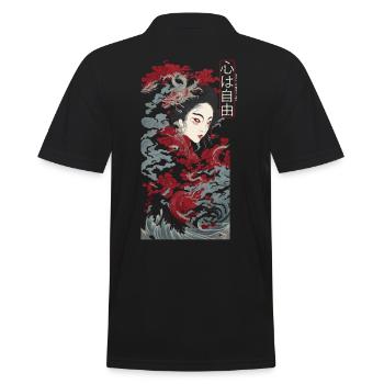 Japan Kanji Vintage Kunst Tokio Urban Design Stil - Männer Poloshirt - Schwarz - Hinten - Kai (181cm)