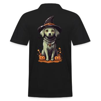 Sorcières de minuit Chien mignon Halloween Pet - Polo Homme - noir - Dos - Kai (181cm)