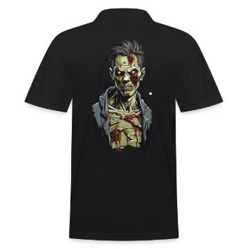 Mitternacht Zombie Horror Halloween Filmabend - Männer Poloshirt - Schwarz - Hinten - Kai (181cm)