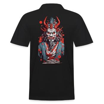 Oni Dämon im Ukiyo-E Japan Kunst Stil - Männer Poloshirt - Schwarz - Hinten - Kai (181cm)