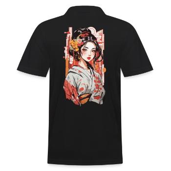 Geisha Beauty Manga Popart Retro Japan Design - Polo Homme - noir - Dos - Kai (181cm)