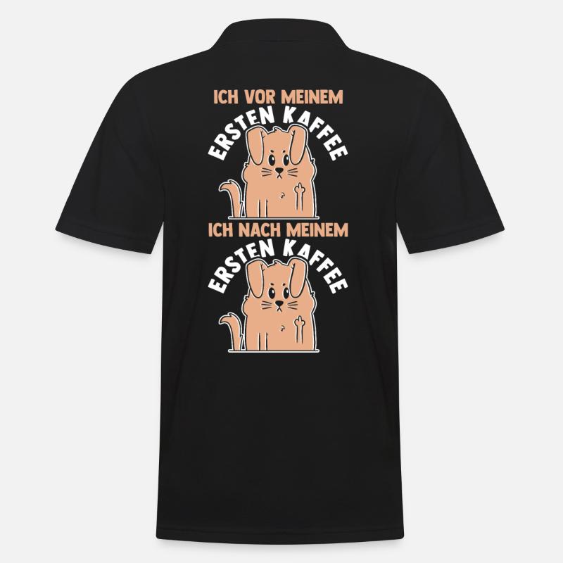 Suivez-moi devant mon premier café - Polo Homme - noir