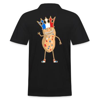 Hello Peanut France Paris Salutations Français - Polo Homme - noir - Dos - Kai (181cm)