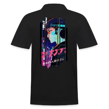 Cyborg Woman kanji futuristique - Polo Homme - noir - Dos - Kai (181cm)