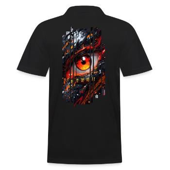 Cyborg Eyes Drachenmädchen - Männer Poloshirt - Schwarz - Hinten - Kai (181cm)