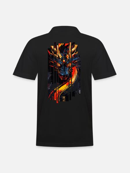 Red fantasy dragon - Men's Polo Shirt - black