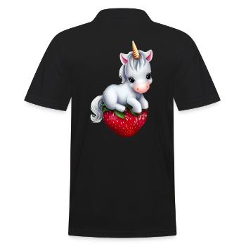 Licorne sur fraise - Polo Homme - noir - Dos - Kai (181cm)