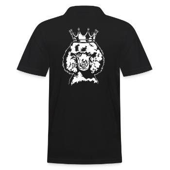 Pudel Krone Hunde Hund Wilsigns - Männer Poloshirt - Schwarz - Hinten - Kai (181cm)