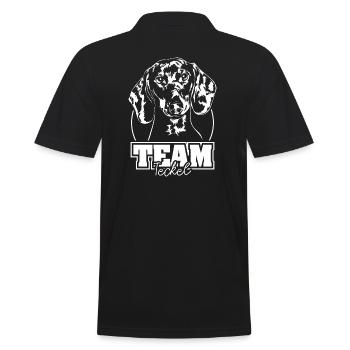 TEAM Teckel Hund Hunde Wilsigns - Männer Poloshirt - Schwarz - Hinten - Kai (181cm)