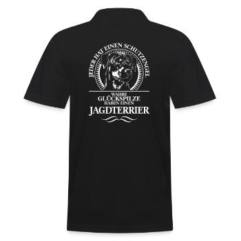 HUNTING TERRIER Guardian Angel Wilsign's Hound Gift - Men's Polo Shirt - black - Back - Kai (181cm)