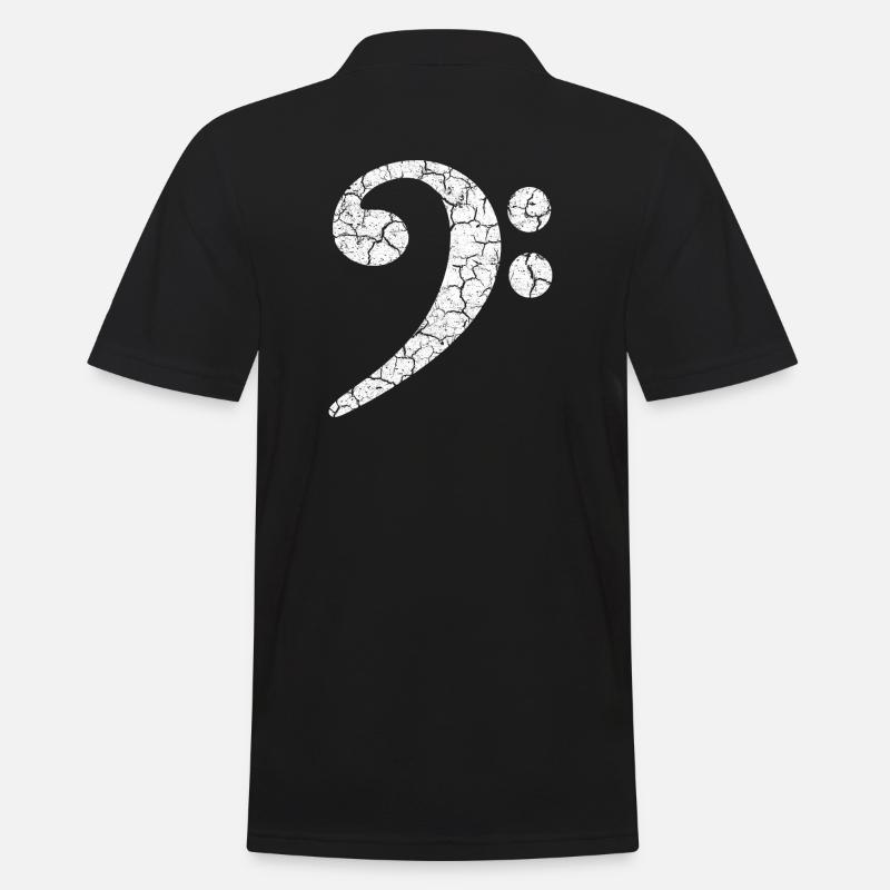 Clé de fa avec un effet grunge cool dans un look usé - Polo Homme - noir