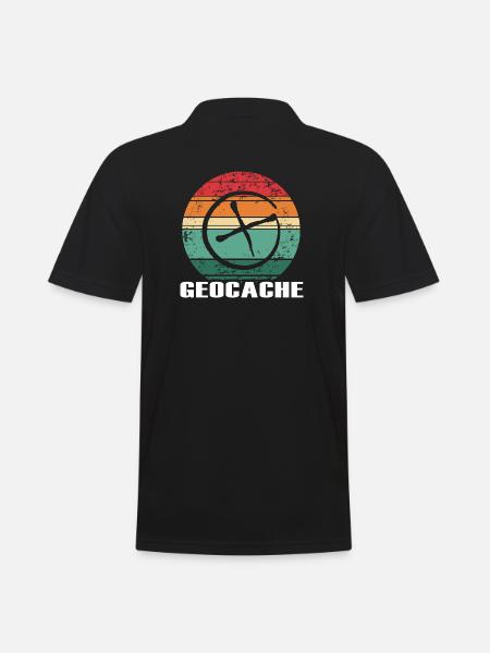 geocache geocacher scavenger hunt-sunset - Men's Polo Shirt - black
