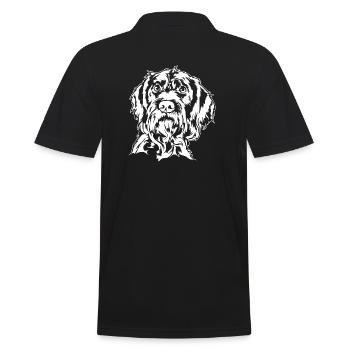 German Wirehaired Portrait Hunting Dogs Dog Wilsigns - Men's Polo Shirt - black - Back - Kai (181cm)