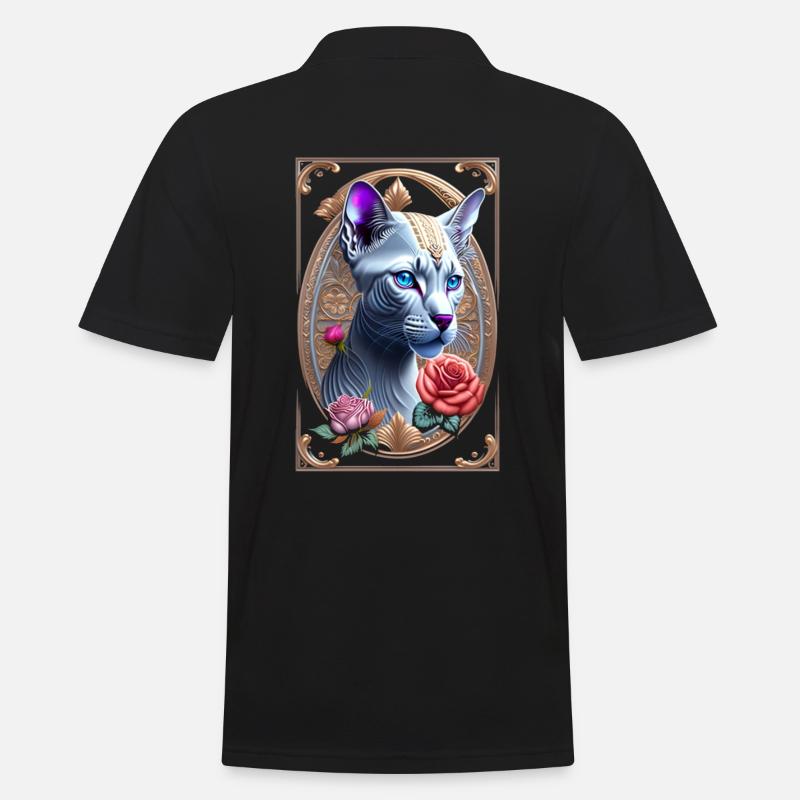 Kunstvolle Sphynx , Sphinx Katze - Männer Poloshirt - Schwarz