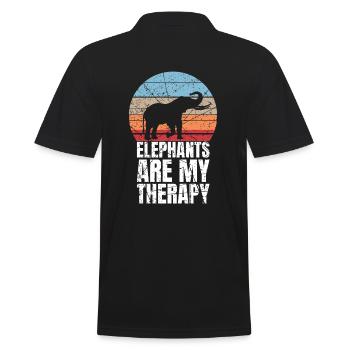 Les éléphants sont ma thérapie Elephant Animal Rights Activistes - Polo Homme - noir - Dos - Kai (181cm)
