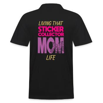 Living That Sticker Collector Mom Life Mama - Männer Poloshirt - Schwarz - Hinten - Kai (181cm)