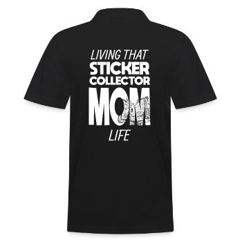 Living That Sticker Collector Mom Life Mama - Männer Poloshirt - Schwarz - Hinten - Kai (181cm)
