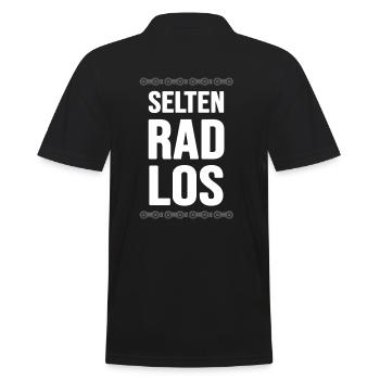 bike fahrradfahrer radlos Drahtesel Fahrradweg - Männer Poloshirt - Schwarz - Hinten - Kai (181cm)