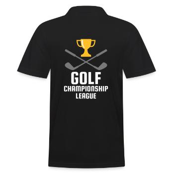 Golf championship league (Golfschläger, Pokal) - Männer Poloshirt - Schwarz - Hinten - Kai (181cm)