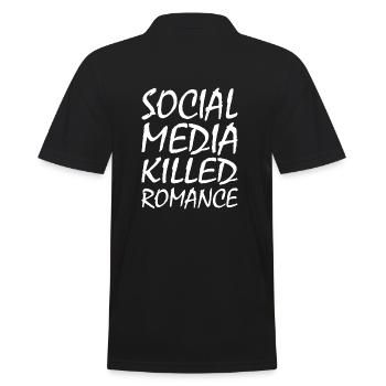 social media killed romance - Männer Poloshirt - Schwarz - Hinten - Kai (181cm)