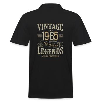 1965 Geburtstag Vintage Geborene Legenden Geboren 1965 - Männer Poloshirt - Schwarz - Hinten - Kai (181cm)