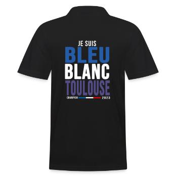 football je suis bleu blanc Toulouse supporters - Polo Homme - noir - Dos - Kai (181cm)