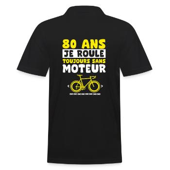 vélo 80 ans anniversaire - Polo Homme - noir - Dos - Kai (181cm)