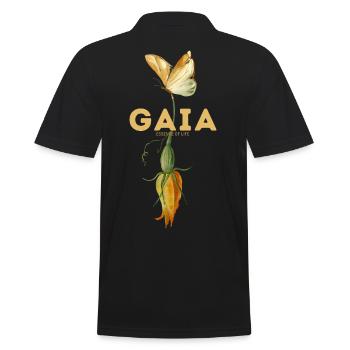 Atmet in Blüte - Männer Poloshirt - Schwarz - Hinten - Kai (181cm)