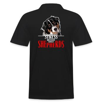 AUSTRALIAN SHEPHERD le stress ne me - Polo Homme - noir - Dos - Kai (181cm)